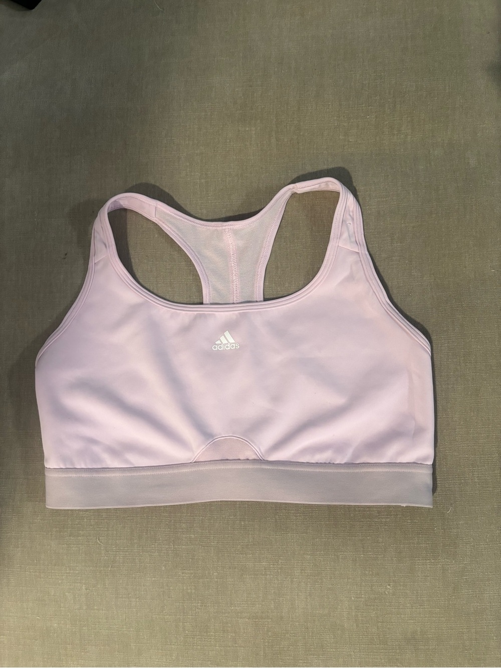 adidas Pastel Pink Racerback Sports Bra with Logo